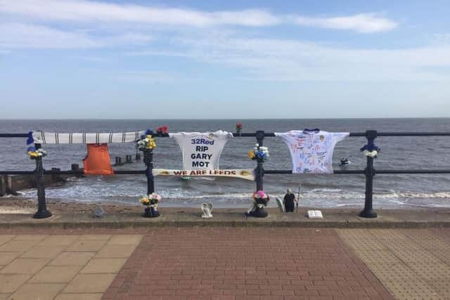 A shrine to Gary on the beach at Cleethorpes, near where his body was found.