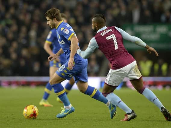 Leeds United's Gaetano Berardi spins on the ball in the middle of the park