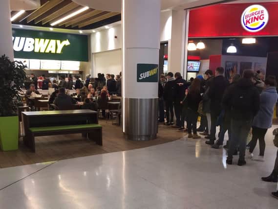 Subway Queue Inuk Sub-pocalypse: 30-minute queues for free Subway sandwich offer