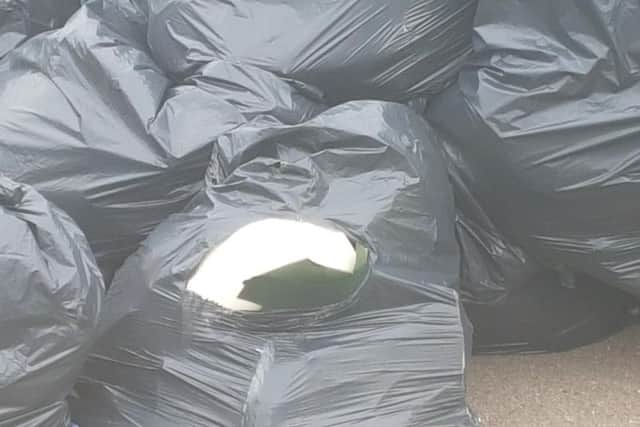Parents say the bags contain the work of hundreds of pupils.