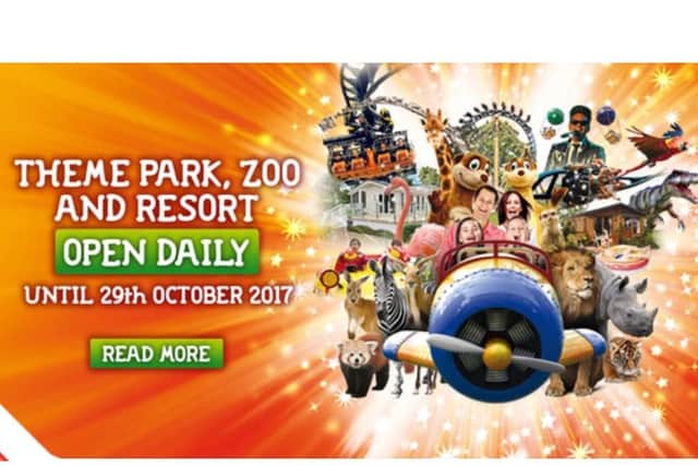 Flamingo Land theme park open daily until October 29, 2017.