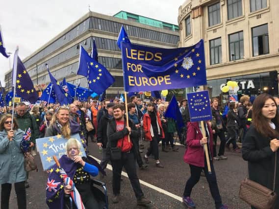 Leeds For Europe marching
