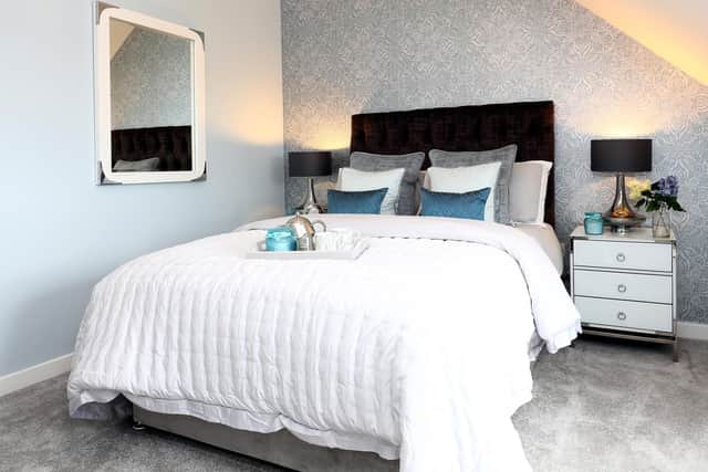 The bedroom at Zest Show Homes