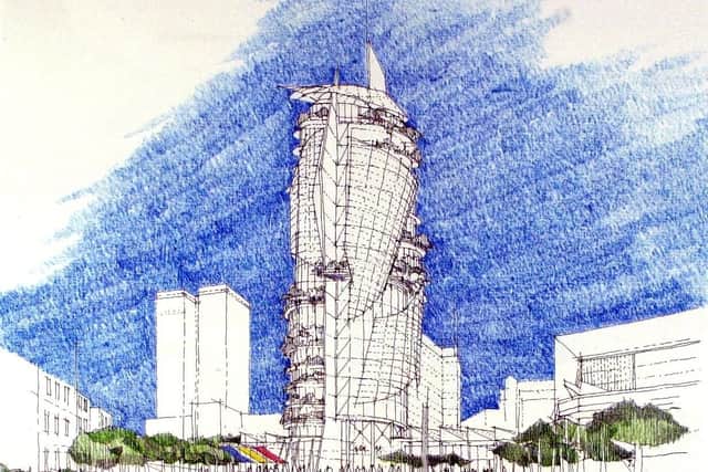 An artist's impression of a development that was proposed for the pool site in the 2000s.