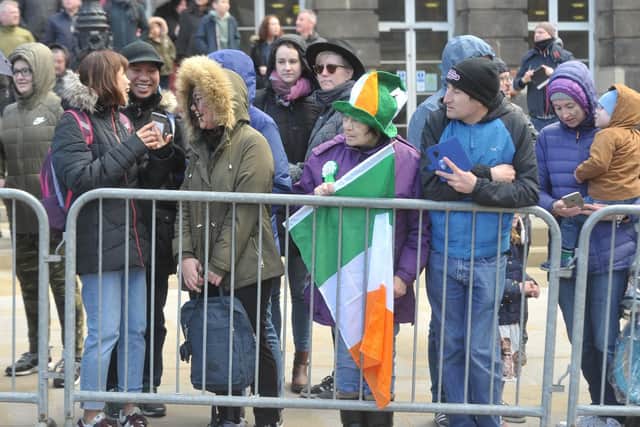 Crowds await the parade