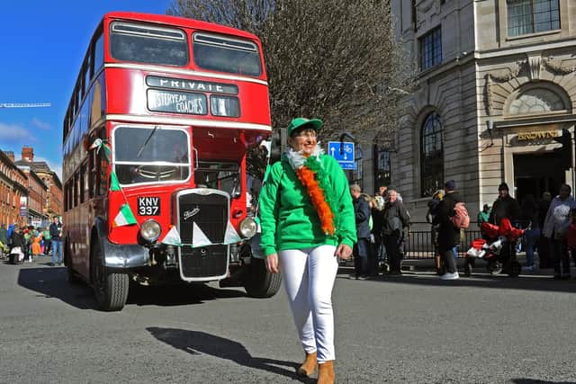 A vintage bus took part in the procession