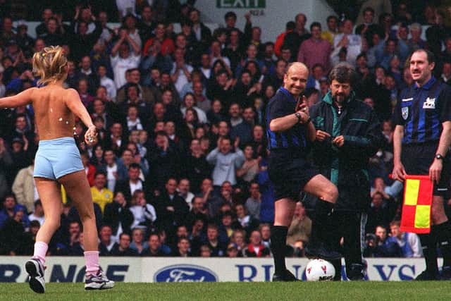And the match officials also made the most of the pre-match entertainment at Elland Road that day.