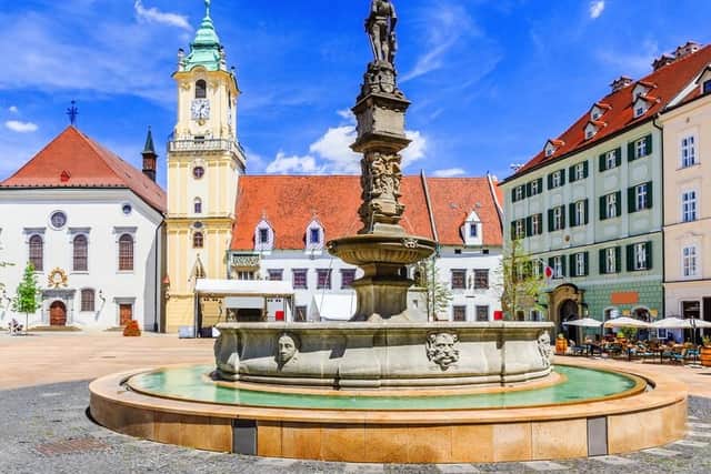 While it's not usually the first destination that comes to mind when thinking about a summer holiday, Bratislava,the capital of Slovakia, has average temperatures between 25C - 27C during the summer months.
