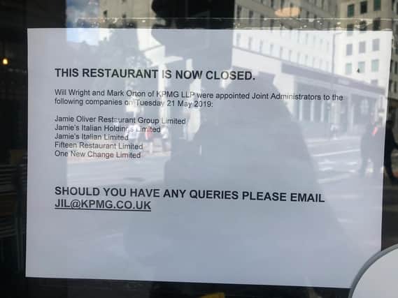 The restaurant closure notice