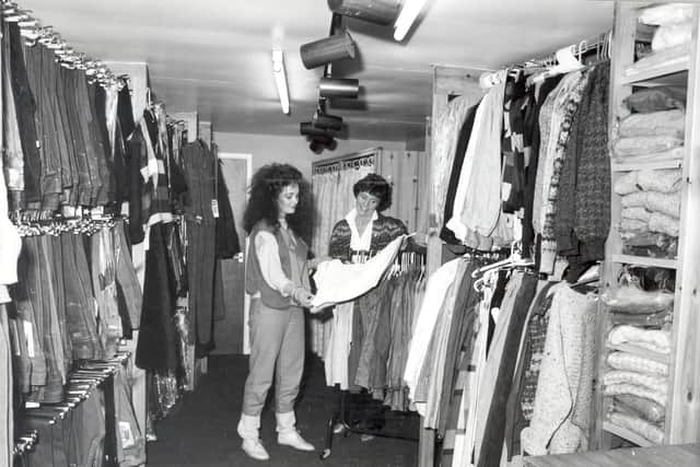 Fashionistas in Horsforth were shopping at Pants Corner in the early 1980s.