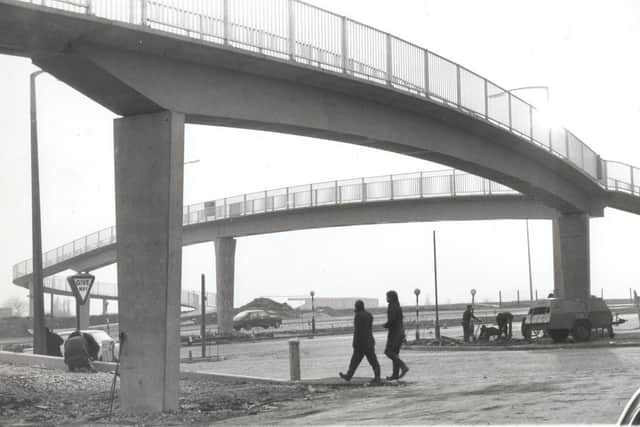 The sweep of the bridge over the Harehills Lane-York Road junction.