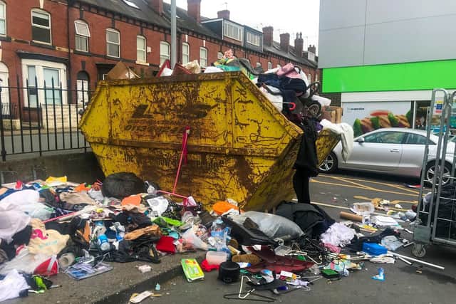 Rubbish in the Hyde Park area as thousands of students head home for the summer