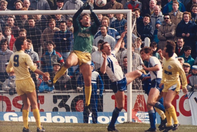 Mervyn Day attempts to pluck one from the air during the FA Cup clash.