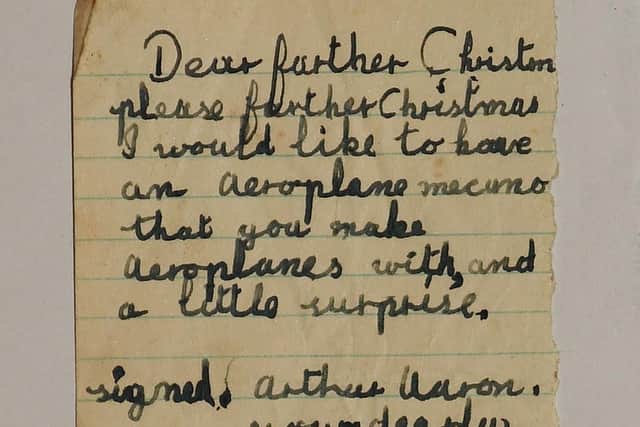 A letter to Father Christmas from Arthur Aaron, aged five. Picture: Jonathan Gawthorpe