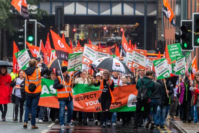 The GMB union organised the protest.