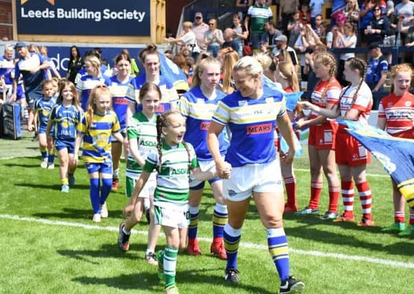 GAME: Charlotte Booth takes the field for Leeds Rhinos Womens first home game at Emerald Headingley.