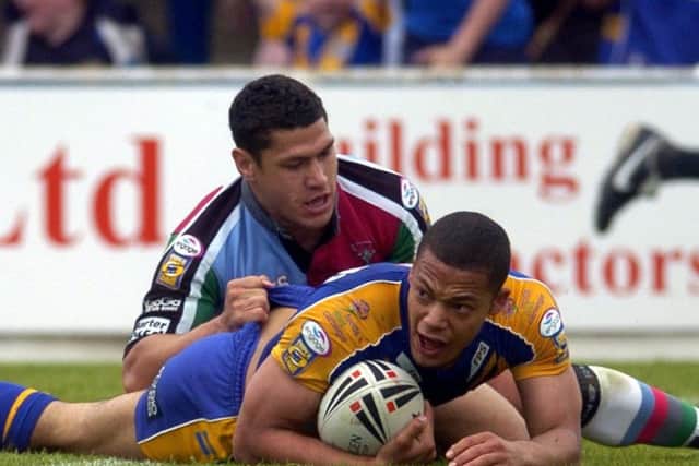 Danny Williams completes his hat-tric against Harlequins in 2006.