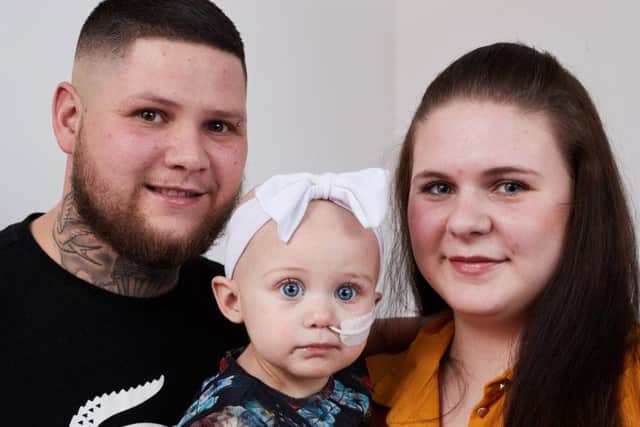 Ivy-Louise with her dad Jamie Wilkinson and mum Kerri-Lee Gawthorpe.