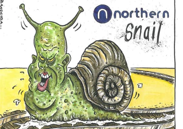 Cartoonist Graeme bandeira's depiction of Chris Grayling and Northern Rail.