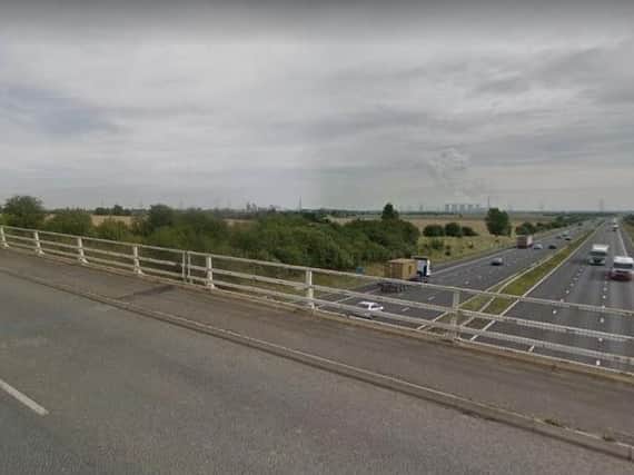 The fire was spotted from the M62 flyover in Womersley Road, Knottingley. Picture: Google