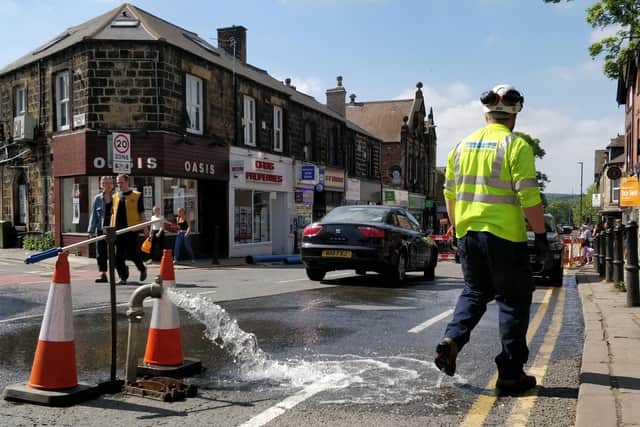 Part of Otley Road was shut while contractors repaired the burst water main (photo: Robyn Vinter)