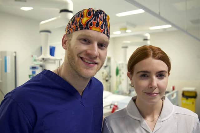 CHALLENGING TIMES: Paralympic gold medallist Jonnie Peacock and television reporter Stacey Dooley swap their day jobs for a stint at busy Kings College Hospital in London in Life on the Ward.