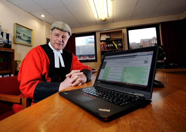 Retired judge HHJ Peter Collier, pictured in his former chambers at Leeds Crown Court..15th March 2016 ..Picture by Simon Hulme