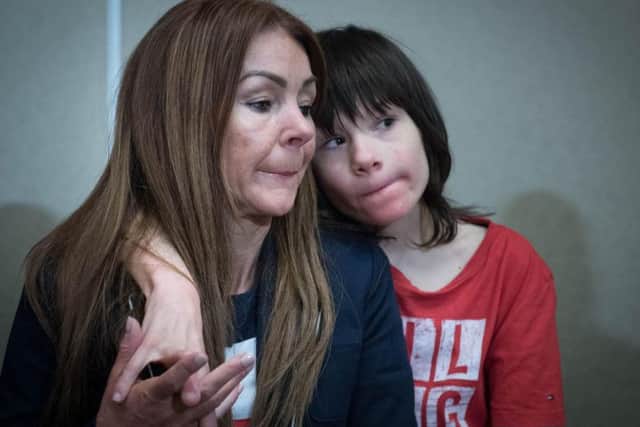 Billy Cauldwell with his mother Charlotte. The severely epileptic child who had his cannabis medicine confiscated by the Home Office will remain in hospital after a string of life-threatening seizures. Photo: PA