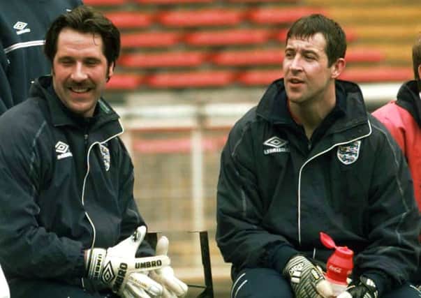 GOING HOME: Former Leeds United goalkeeper Nigel Martyn, right, replaced David Seaman, left, for Englands Euro 2000 clash against Romania but the Three Lions crashed to a 3-2 loss which led to a Group Stage exit.