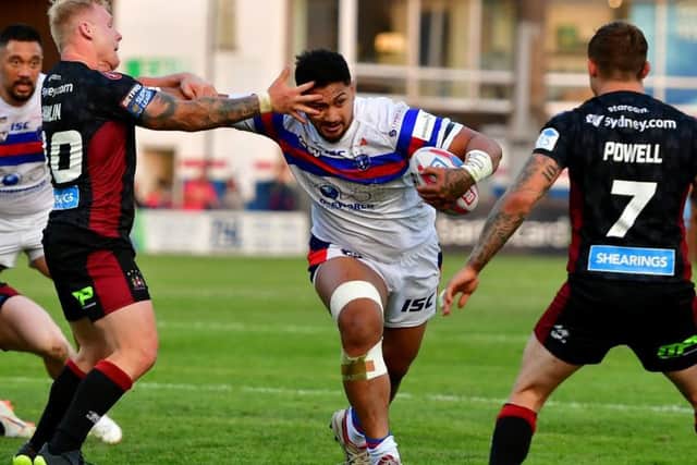 Wakefield pack man Pauli Pauli in recent action against Wigan Warriors. PIC: Paul Butterfield