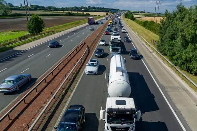 Drivers on the motorway near Leeds.