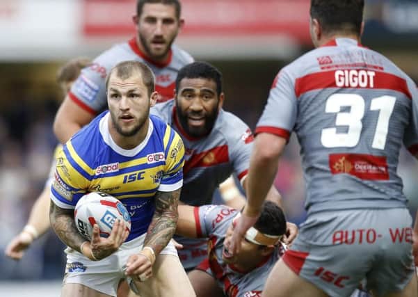 Leeds Rhinos' Luke Briscoe made his third debut for the club against Catalans Dragons in midweek. PICs: Martin Rickett/PA Wire