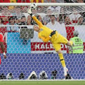 England goalkeeper Jordan Pickford stretches but cannot reach the strike from Adnan Januzaj, out of picture, that gave Belgium victory (Picture: Owen Humphreys/PA Wire).