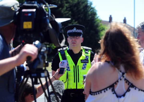 Chief Inspector Richard Padwell talks to the media at the scene. PIC: Simon Hulme