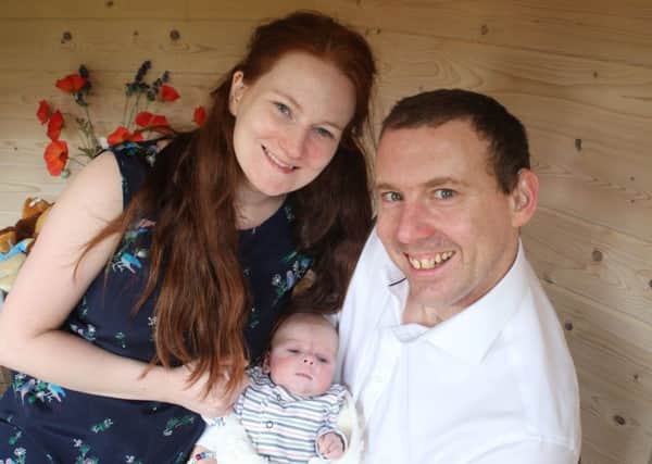 Jo and Gareth Fradley with baby William at Martin House Hospice