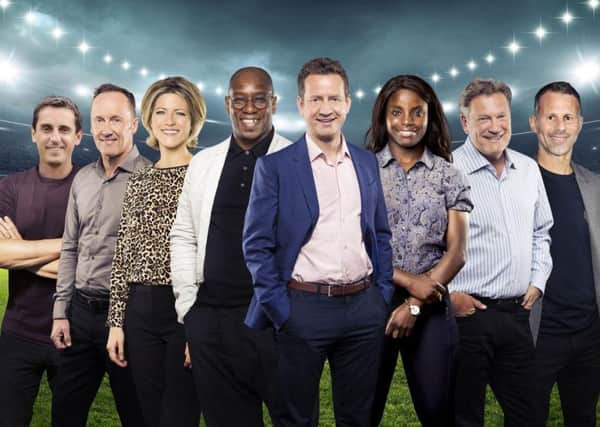 ITV's Team: Mark Pougatch is joined in the Moscow studio by Gary Neville, Lee Dixon, Ian Wright and Slaven Bilic, with pitch-side inserts from Jacqui Oatley, Ryan Giggs and Eni Aluko and commentary from Clive Tyldesley.