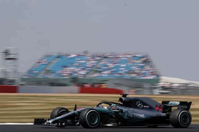 Mercedes Lewis Hamilton during practice at Silverstone.