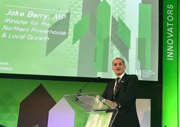 Northern Powerhouse Minister Jake Berry speaks in Newcastle today