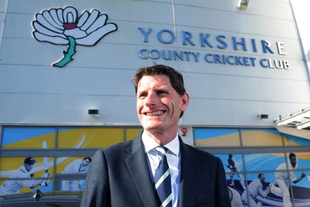 Steve Denison pictured after his appointment as new chairman of Yorkshire CCC back in March 2015 (Picture: Jonathan Gawthorpe).