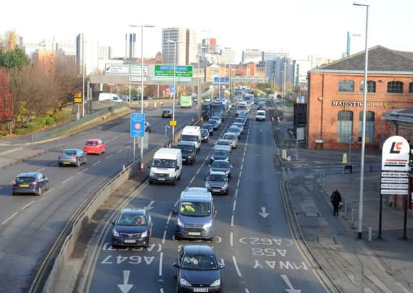 Traffic in Leeds city centre. PIC: Tony Johnson