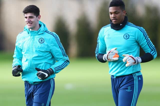 Jamal Blackman trains with Chelsea's first-team squad.