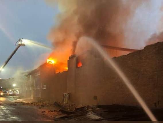 Close up of the fire on Moore Road. PIC: West Yorkshire Fire and Rescue