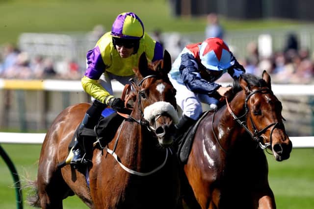 Brando and jockey Tom Eaves winning the Connaught Access Flooring Abernant Stakes at Newmarket in April. PIC: Joe Giddens/PA Wire