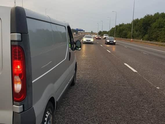 The van ended up the wrong way round. Photo: @WYP_PCWILLIS/West Yorkshire Police/Twitter