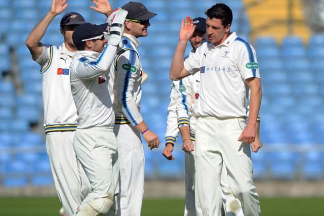 Matthew Fisher, far right, is hoping to make an impact for Yorkshire in the County Championship this season.