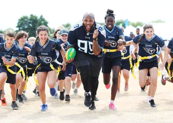 NFL London Games' player Jurrell Casey (Tennessee Titans) pictured at the NFL Flag Summer Bowl finale, presented by Subway, celebrate the 2017-2018 tournaments, played by over 10,000 kids across the UK. Schools