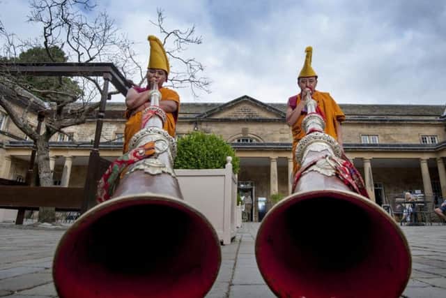 Tibeten Monks play the Longhorn at a series of events at Harewood House.