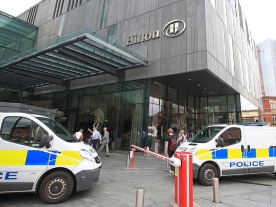 Police at Hilton Hotel