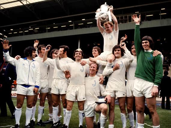 Leeds United lift the FA Cup in 1972.