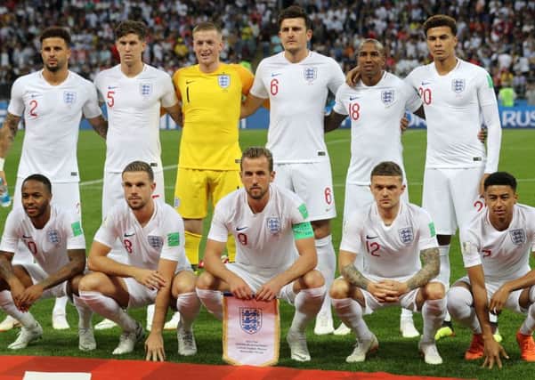 The England team group before the FIFA World Cup, Semi Final match at the Luzhniki Stadium, Moscow. PRESS ASSOCIATION Photo. Picture date: Wednesday July 11, 2018. Picture: Owen Humphreys/PA Wire.
